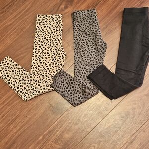 Stylish Kids Leopard Print Leggings - Beige, Gray, and Black